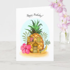 Pineapple Beach House Verjaardag Kaart