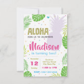 Pineapple Birthday Invite Kaart (Voorkant)