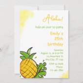 Pineapple birthday party invitation template (Devant)