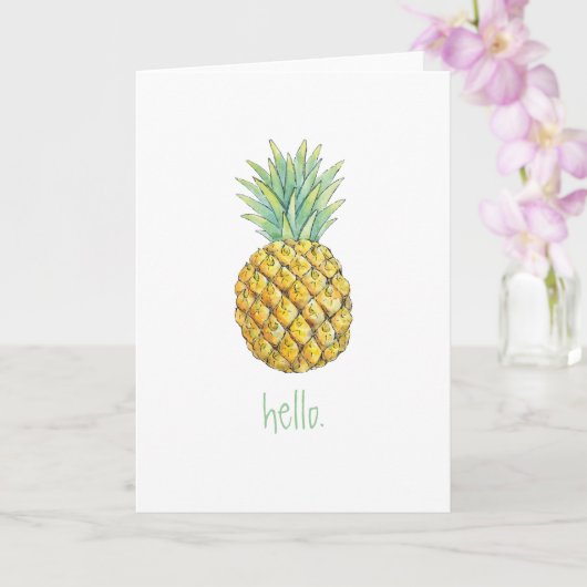 Pineapple Bonjour carte de voeux (Orchidée)