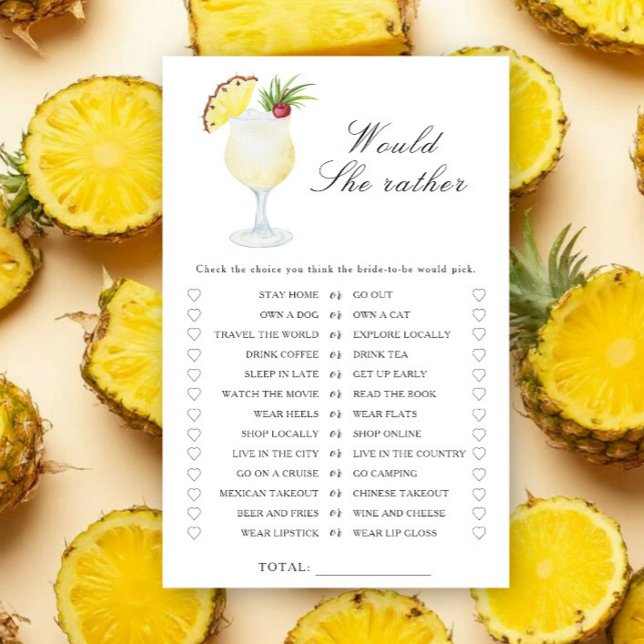 Pineapple bridal shower - Would she rather game (Creator heeft geüpload)