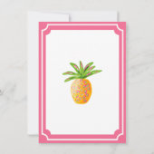 Pineapple Bruiloft Feest Uitnodiging Roze Bries (Achterkant)