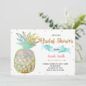 Pineapple bruiloftsfeest uitnodiging (Staand voorkant)