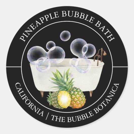 Pineapple Bubble Bath label (Voorkant)