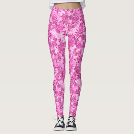 Pineapple Camo Hawaiian Tropisch Leggings (Voorkant)