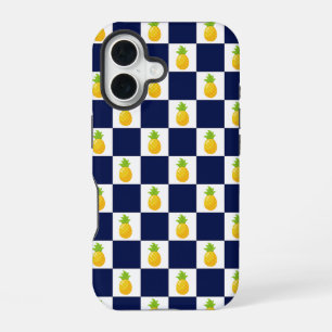 Pineapple Checkered iPhone Case 16 Hoesje