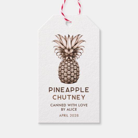 Pineapple chutney zelfgemaakte conserven cadeaulabel (Voorkant)
