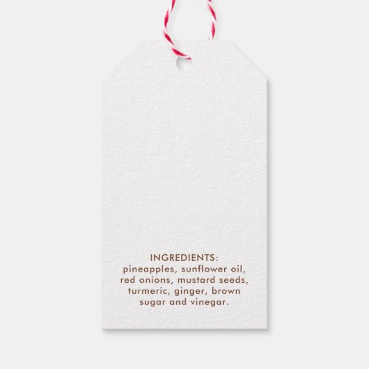 Pineapple chutney zelfgemaakte conserven cadeaulabel (Achterkant)