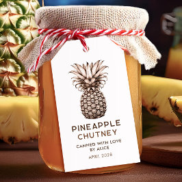Pineapple chutney zelfgemaakte conserven cadeaulabel