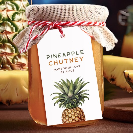 Pineapple chutney zelfgemaakte conserven cadeaulabel