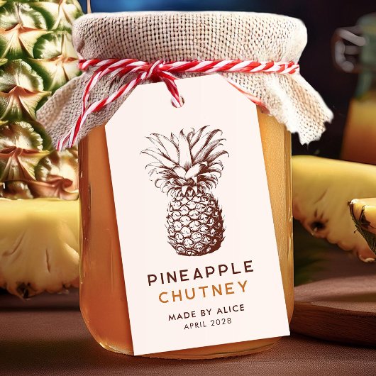 Pineapple chutney zelfgemaakte conserven cadeaulabel
