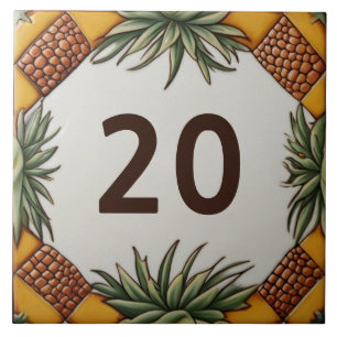 Pineapple Desert Plant Huis Nummer Teken Plaque Tegeltje