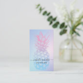 Pineapple Elegant Pink & Blue Classy Typografie Visitekaartje (Staand voorkant)