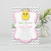 Pineapple Girl Baby Shower Invitations (Debout devant)