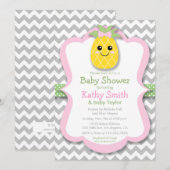 Pineapple Girl Baby Shower Invitations (Devant / Derrière)