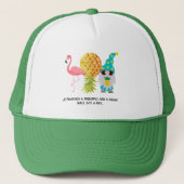 Pineapple Gnome Flamingo Joke Trucker Pet (Voorkant)