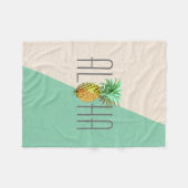 PineApple Illustratie Aloha Tekst Fleece Deken (Voorkant (Horizontaal))