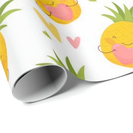 Pineapple Love Pattern Cadeaupapier (Rol Hoek)