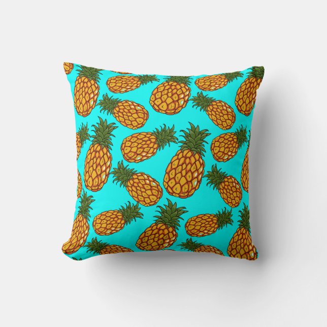 Pineapple Love Pattern - Tasty Tropical Exotic Kussen (Voorkant)