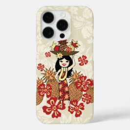 Pineapple Luau Hawaiian Hula Girl Red iPhone 16 Pro Hoesje