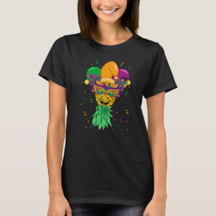 Pineapple Mardi Gras Festival Party Funny Jester M T-shirt