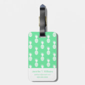 Pineapple Mint Pattern | Monogram Bagagelabel (Achterkant verticaal)