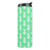Pineapple Mint Pattern | Monogram Thermosbeker (Gedraaid links)