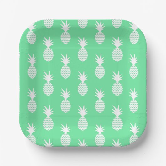 Pineapple Mint Pattern Papieren Bordje (Voorkant)