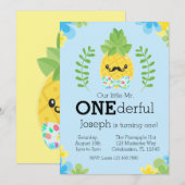 Pineapple Mr. Onederful eerste verjaardag Kaart (Voorkant / Achterkant)