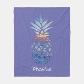 Pineapple Ocean Sunset Personalized Fleece Deken (Voorkant)