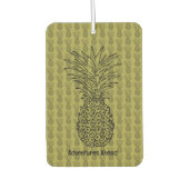 Pineapple on Green Background Pattern Luchtverfrisser (Voorkant)