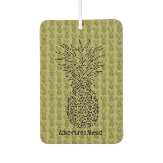 Pineapple on Green Background Pattern Luchtverfrisser (Voorkant)
