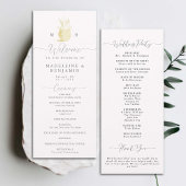 Pineapple Or Monogram Crest Chic Wedding Programme