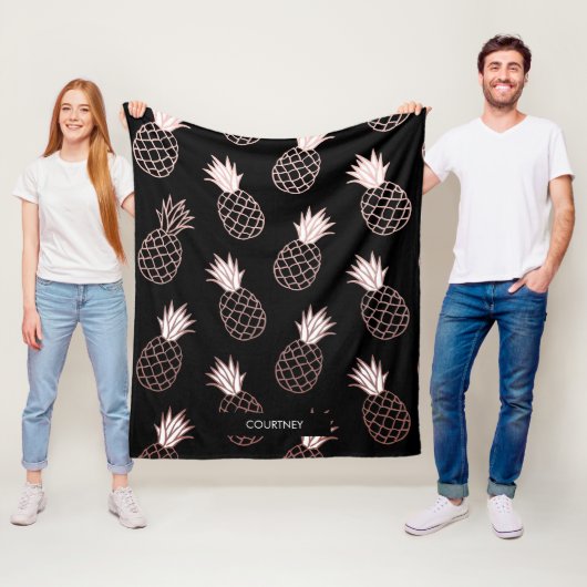 Pineapple Pattern Fleece Deken (In situ)