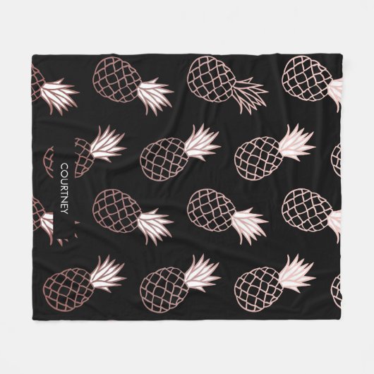 Pineapple Pattern Fleece Deken (Voorkant (Horizontaal))