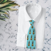 Pineapple Pattern Robin Egg Blue Tropical Tiki Str Stropdas