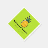 Pineapple Personalized Tropical Wedding Napkins Servet (Hoek)