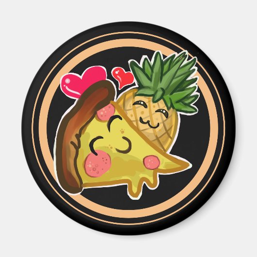 Pineapple Pizza Love Magneet (Voorkant)