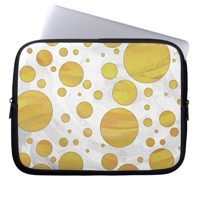 Pineapple Polka Dot Pattern Laptop Sleeve (Voorkant)