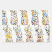 Pineapple Print Wrapping Paper Flat Sheet Set van  (Voorkant 2)