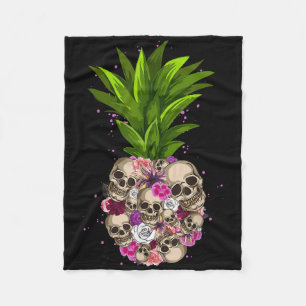 Pineapple Skull Funny Aloha strandt Hawaiian Hawai Fleece Deken
