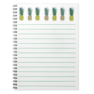 Pineapple-thema gelinieerde notitieboeken
