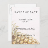 Pineapple Tropical Bewaar de datumkaarten Aankondigingskaart (Voorkant / Achterkant)