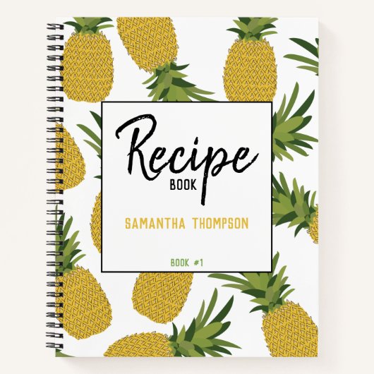 Pineapple Tropical Fruit Motif Recette livre de re (Devant)