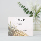 Pineapple Tropical RSVP-kaarten Uitnodiging Briefkaart (Staand voorkant)