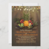 Pineapple Tropical String Lights Strandbruiloft Kaart (Voorkant)