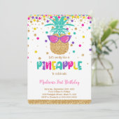 Pineapple verjaardagsuitnodiging kaart (Staand voorkant)