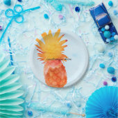 Pineapple Waterverf Tropical Summer Party Papieren Bordje (Feest)