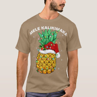 Pineapple Xmas lampjes Mele Kalikimaka Pineapple C T-shirt