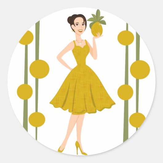 Pineapple Ze Ronde Sticker (Voorkant)